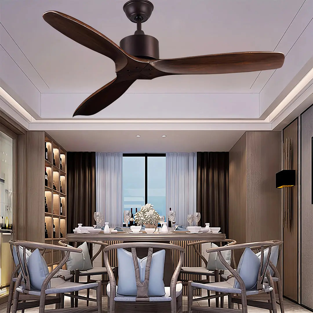 Modern 3-Blade Wood Ceiling Fans with Light - Fandelier Style Luxe