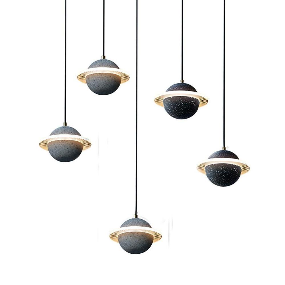 Saturn Acrylic Mini Pendant — LED, 10W, 3000–5400K, 59" Adjustable Chain, 1-Light