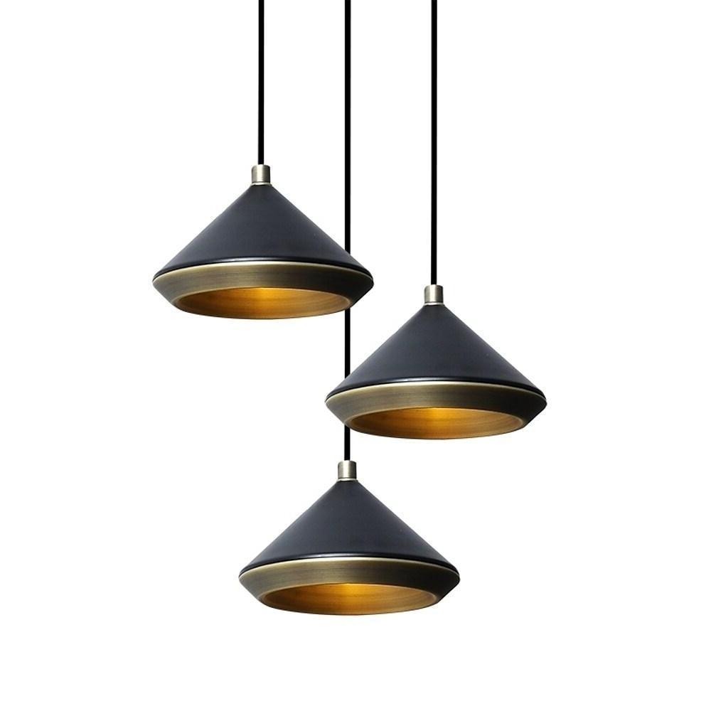 Conical Dome Pendant Light — Aluminum, 12" Diameter, E26/E27, 60W, Adjustable 39" Cord