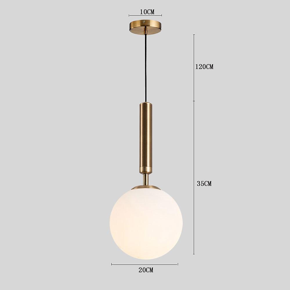 Artistic Globe Mini Pendant — Electroplated Metal and Milky Glass, 1-Light E26/E27, Black or Gold, 8" Diameter