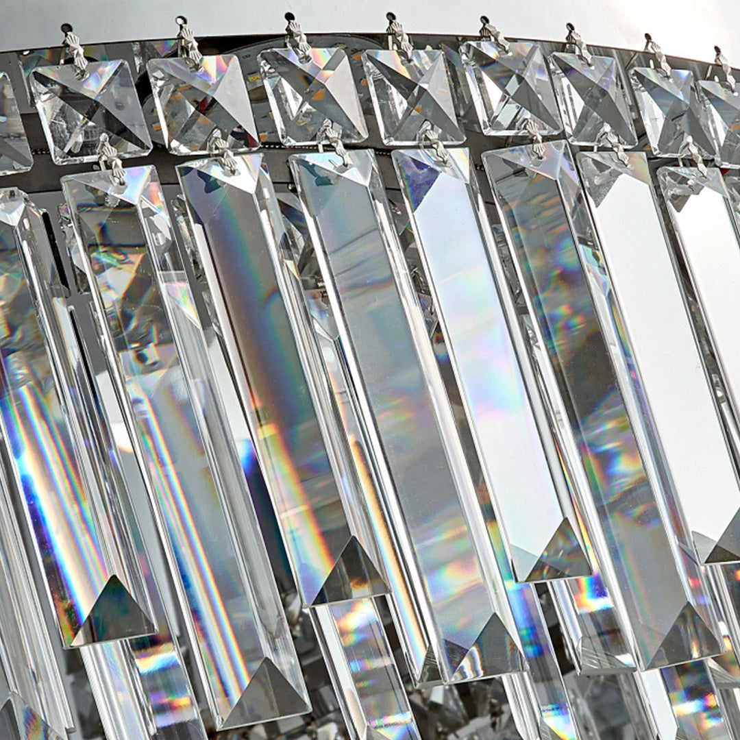 Minimalist Round Crystal Flush Mount — Stainless Steel, K9 Crystal, 3-Step Dimming, E14, 19.7"–31.5"