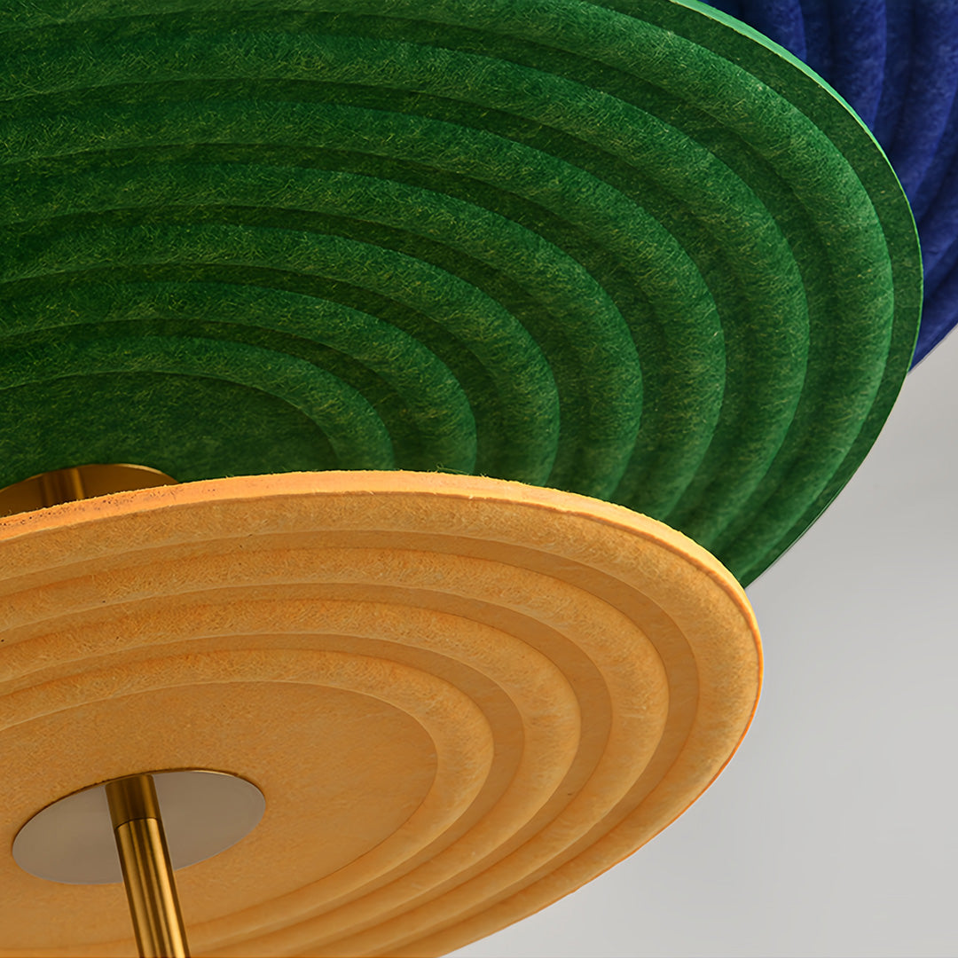 Three-Tier Acoustic Felt Chandelier — PET Felt and Iron, 12W LED, 4000K, 80/60/40cm Rings, Adjustable Hanging