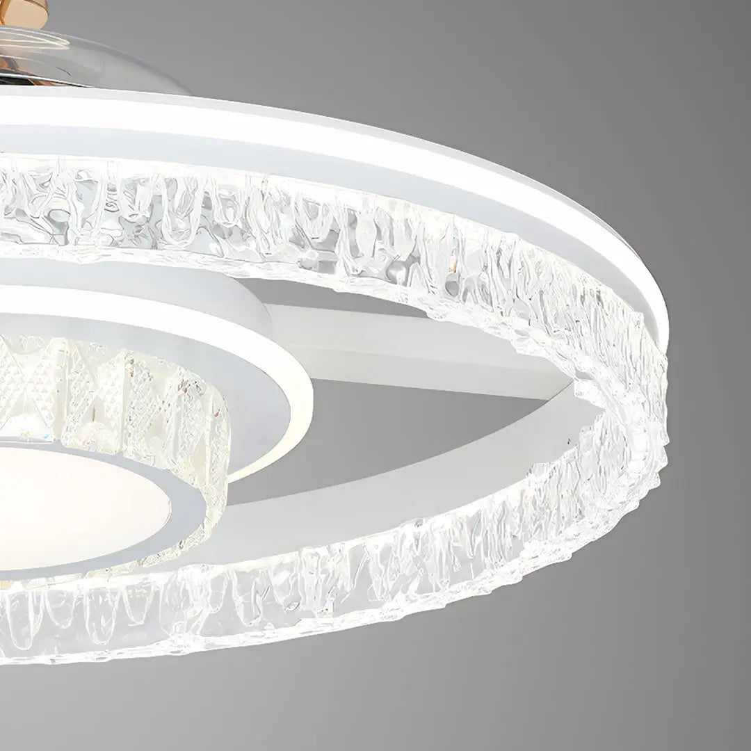 Nordic Luxury Ceiling Fan with Round Light and White Aluminum Body Luxe