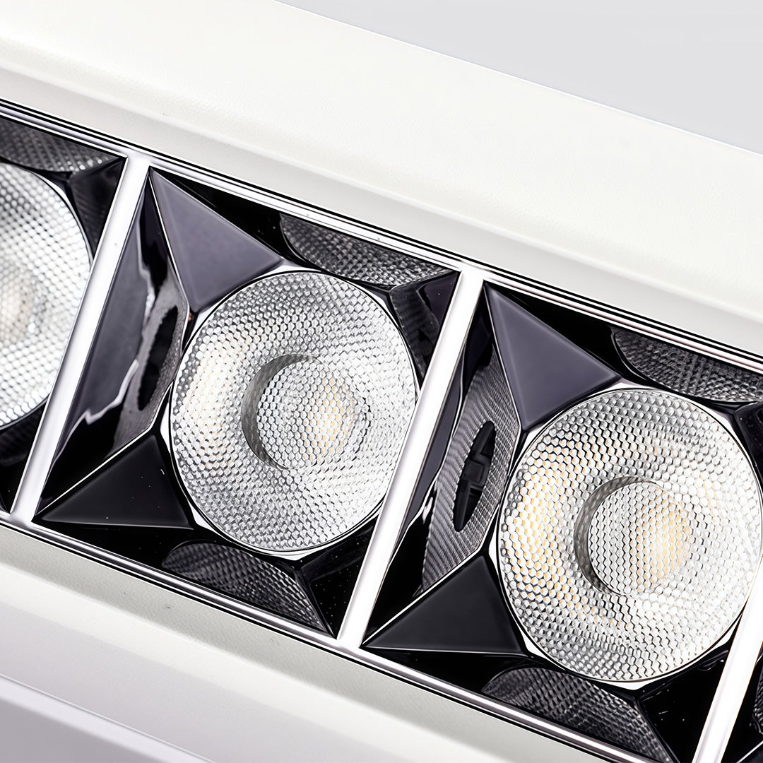 Square Surface-Mount Downlight — Aluminum & Acrylic, LED, 4/6/10-Head, 20W–40W, 3000K/4000K/6000K