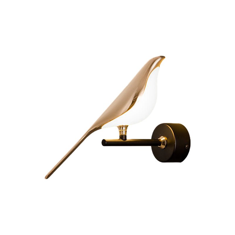 Magpie Bird Wall Sconce — Metal and Acrylic, Adjustable LED, Dimmable with Remote Control