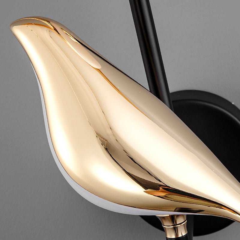 Magpie Bird Wall Sconce — Metal and Acrylic, Adjustable LED, Dimmable with Remote Control