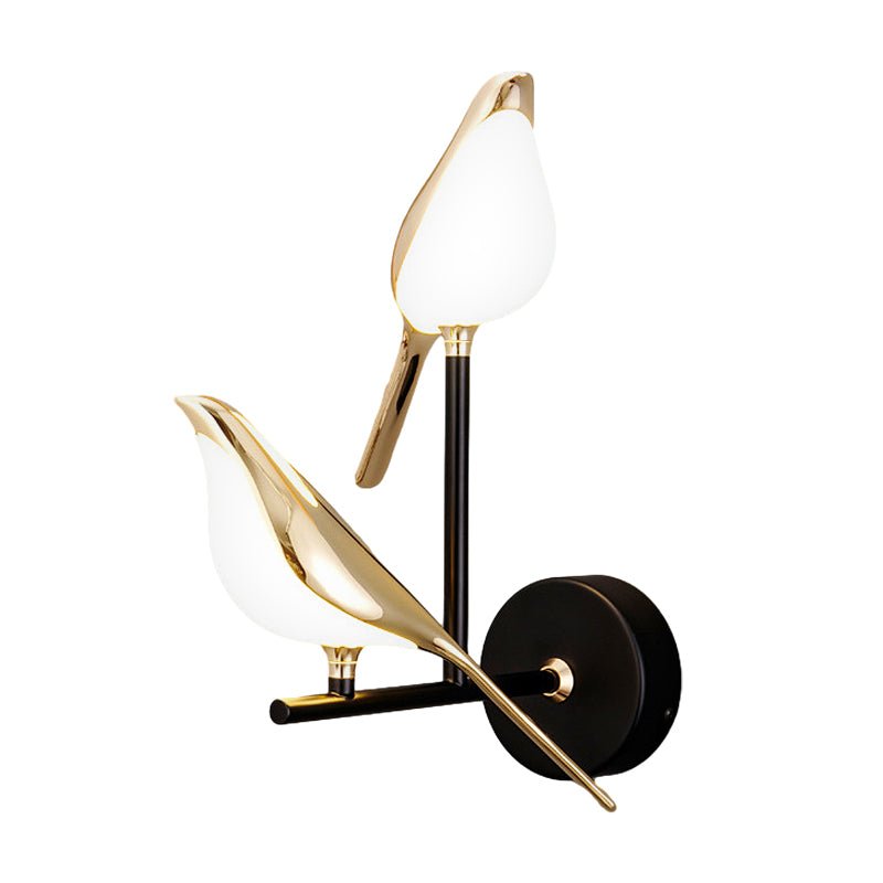 Magpie Bird Wall Sconce — Metal and Acrylic, Adjustable LED, Dimmable with Remote Control