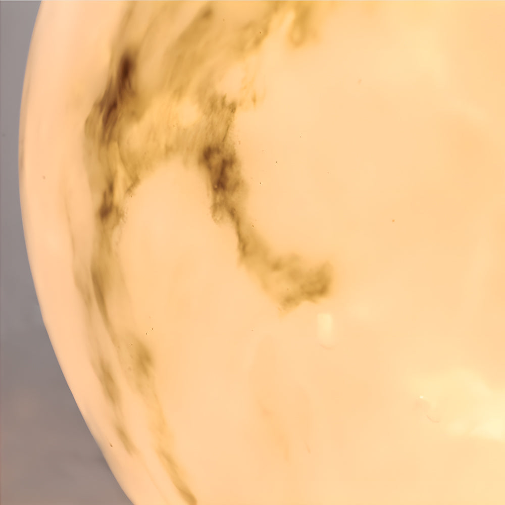 Faux Marble Moon Globe Waterproof Outdoor Pillar Light