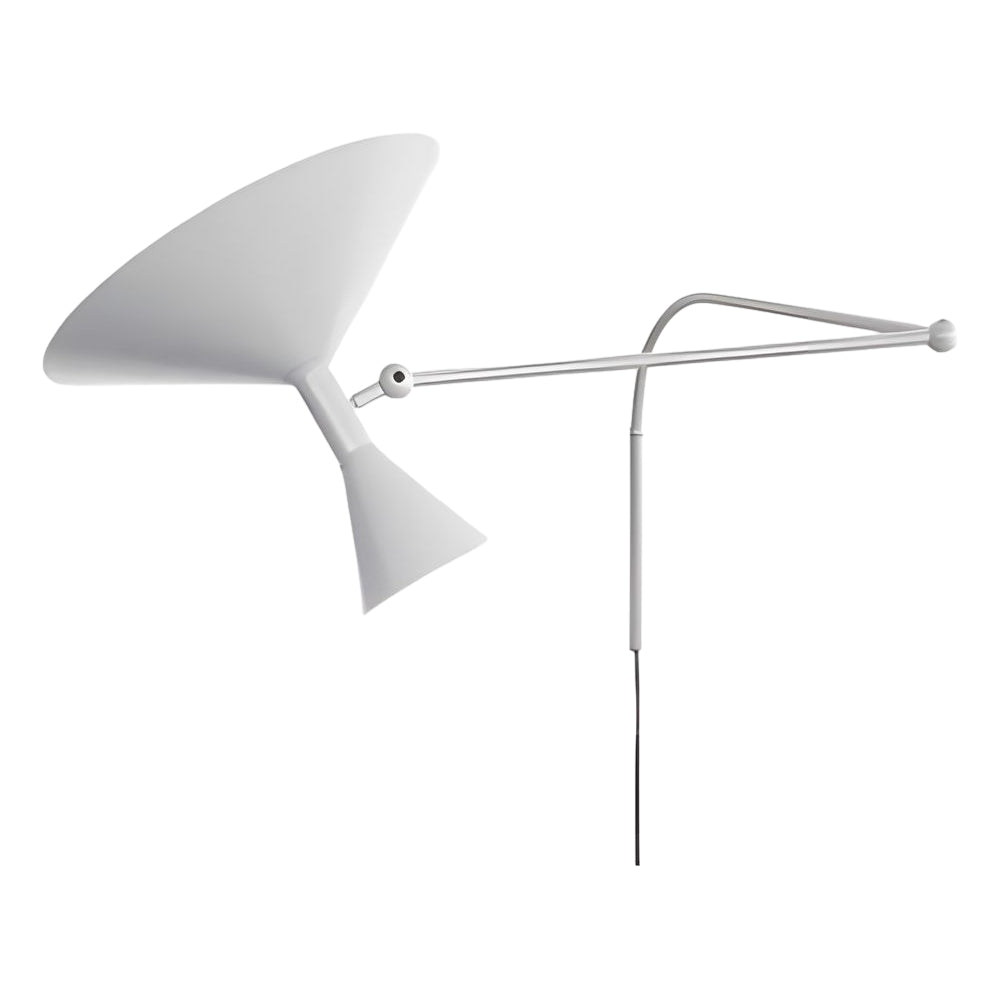marseille swing arm wall lamp adjustable long metal arm trumpet sconce