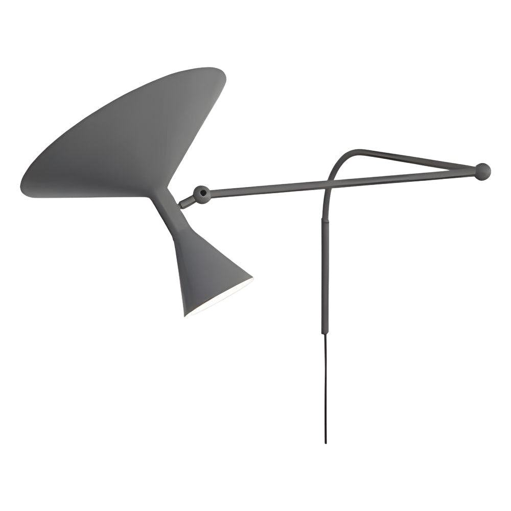 marseille swing arm wall lamp adjustable long metal arm trumpet sconce