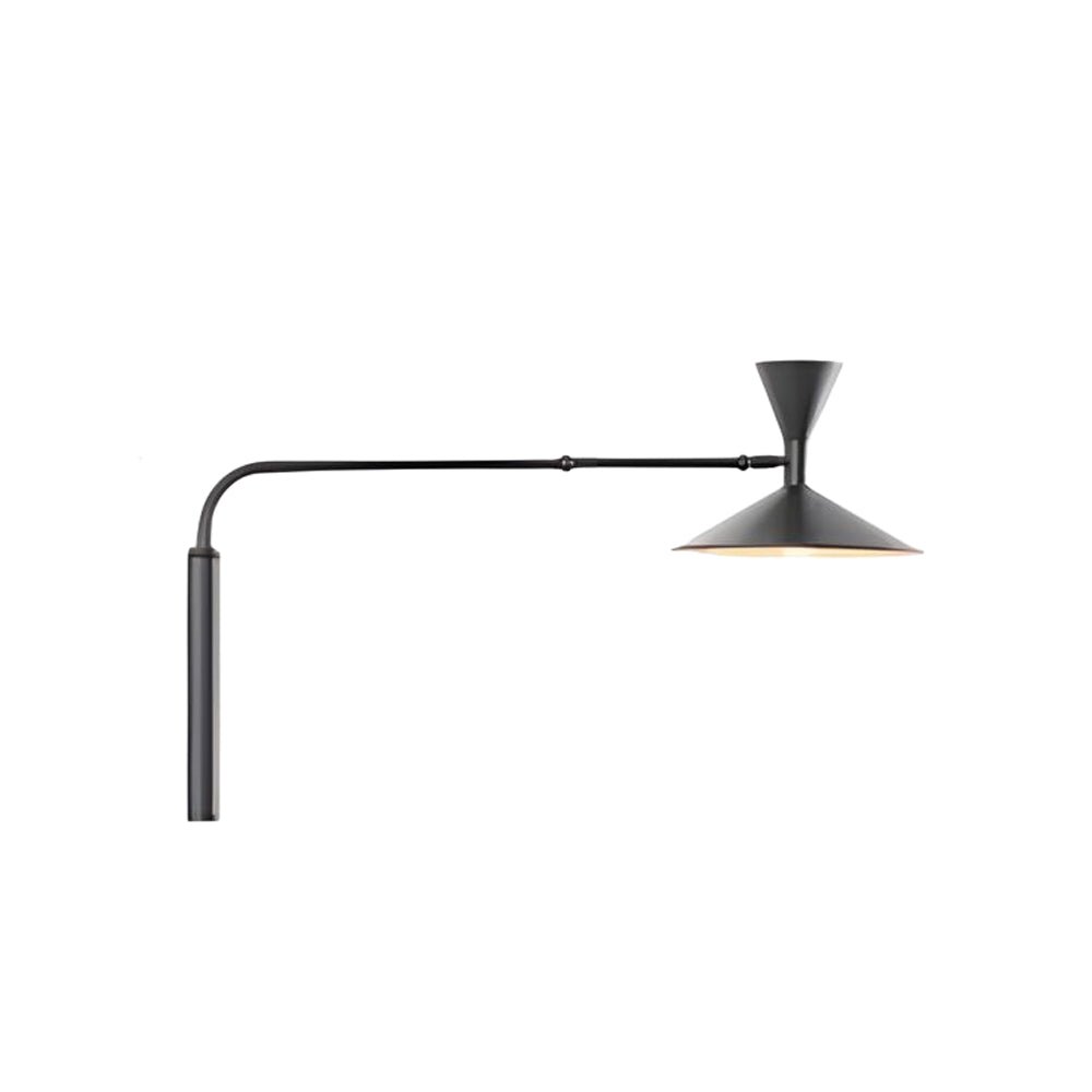 marseille swing arm wall lamp adjustable long metal arm trumpet sconce