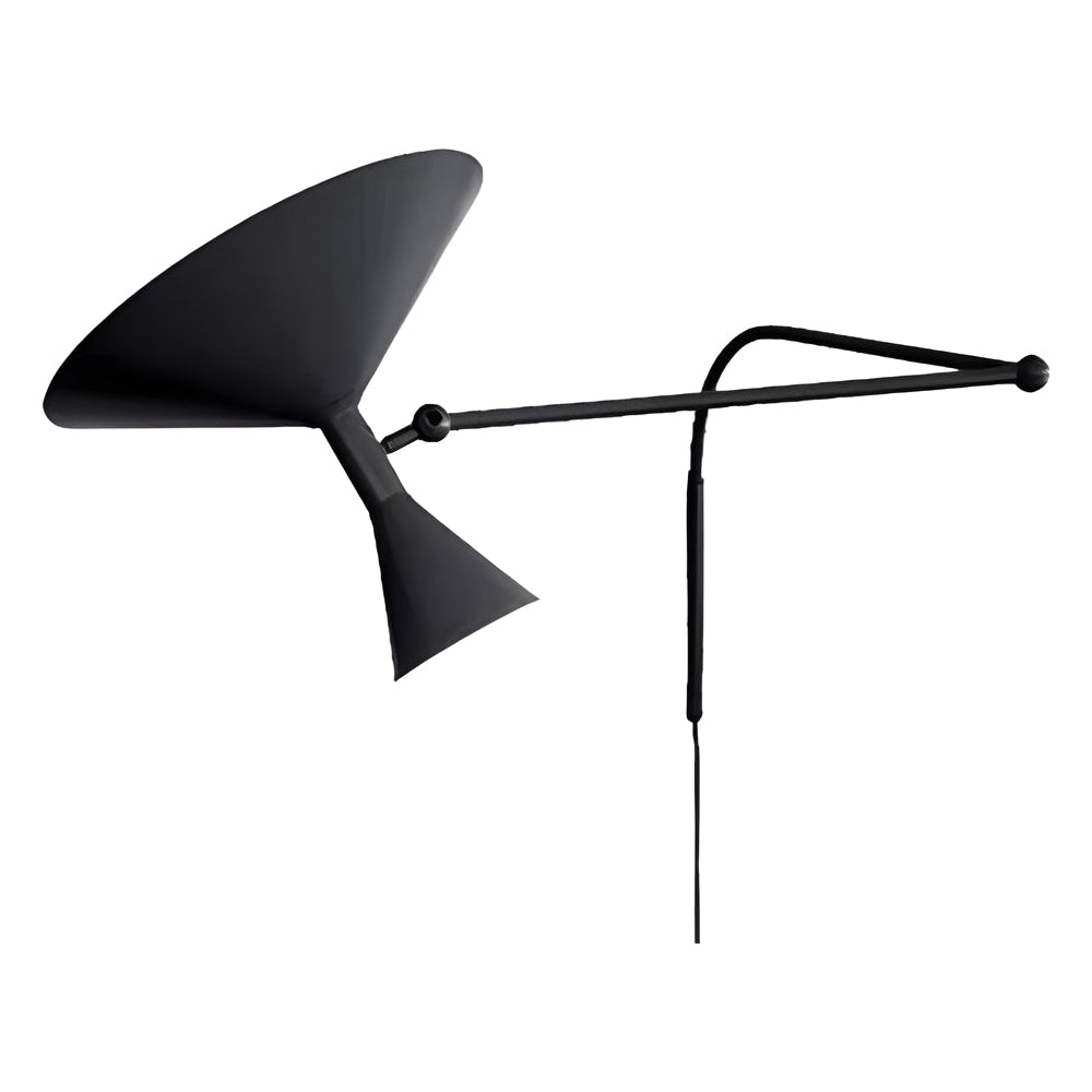marseille swing arm wall lamp adjustable long metal arm trumpet sconce