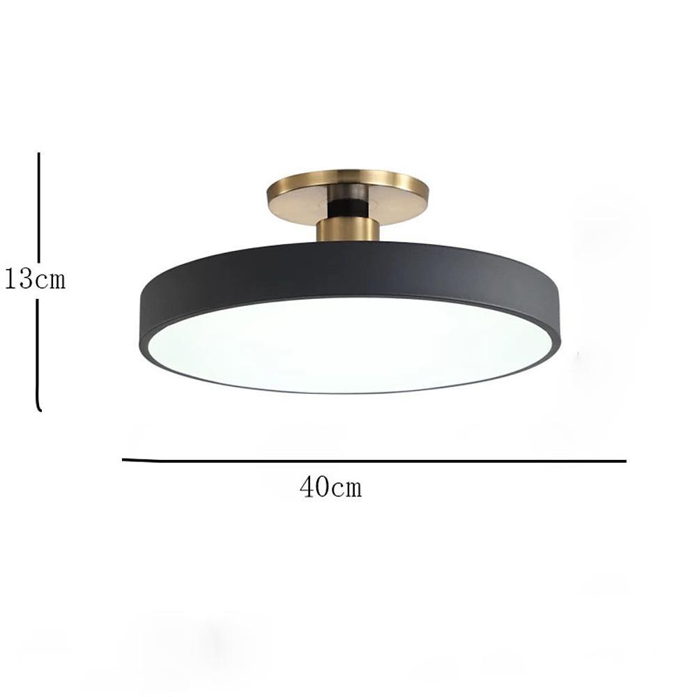 Circular LED Flush-Mount Ceiling Light — Metal and Acrylic, 16", 3000–5400K Adjustable