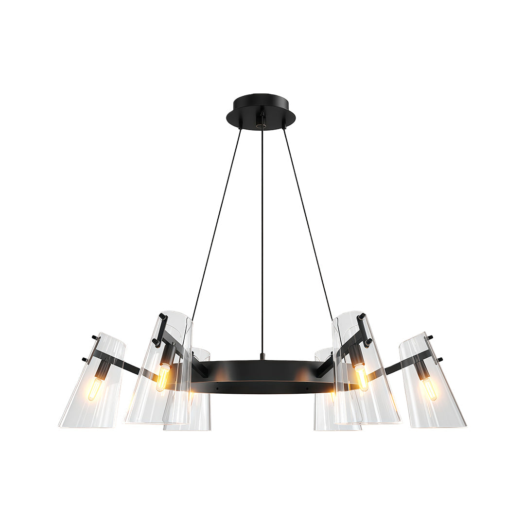 Modern Cluster Chandelier — All-Copper Frame, Acrylic Shade, G9, 6- or 8-Light, Copper / Chrome / Black