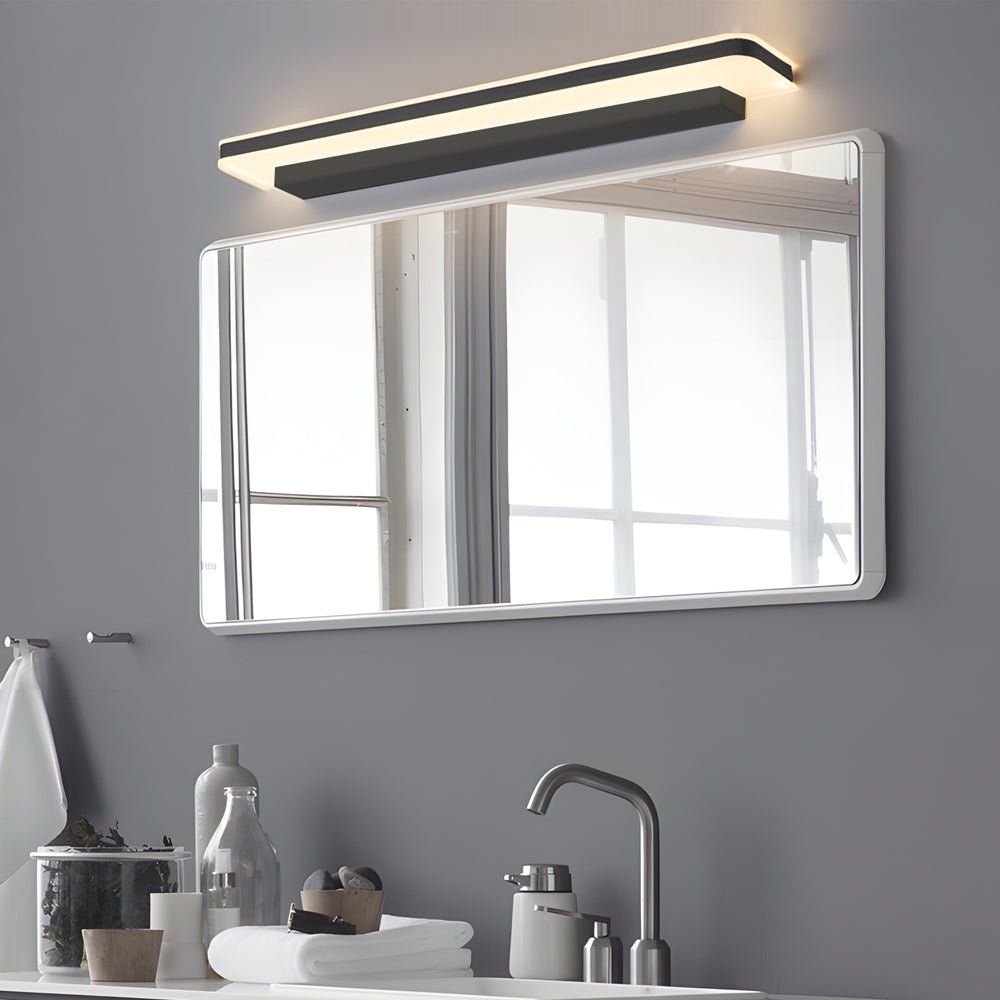 Linear LED Vanity Light Bar — Matte Black, Acrylic, Three-Step Dimming, 15.74"–39.37"