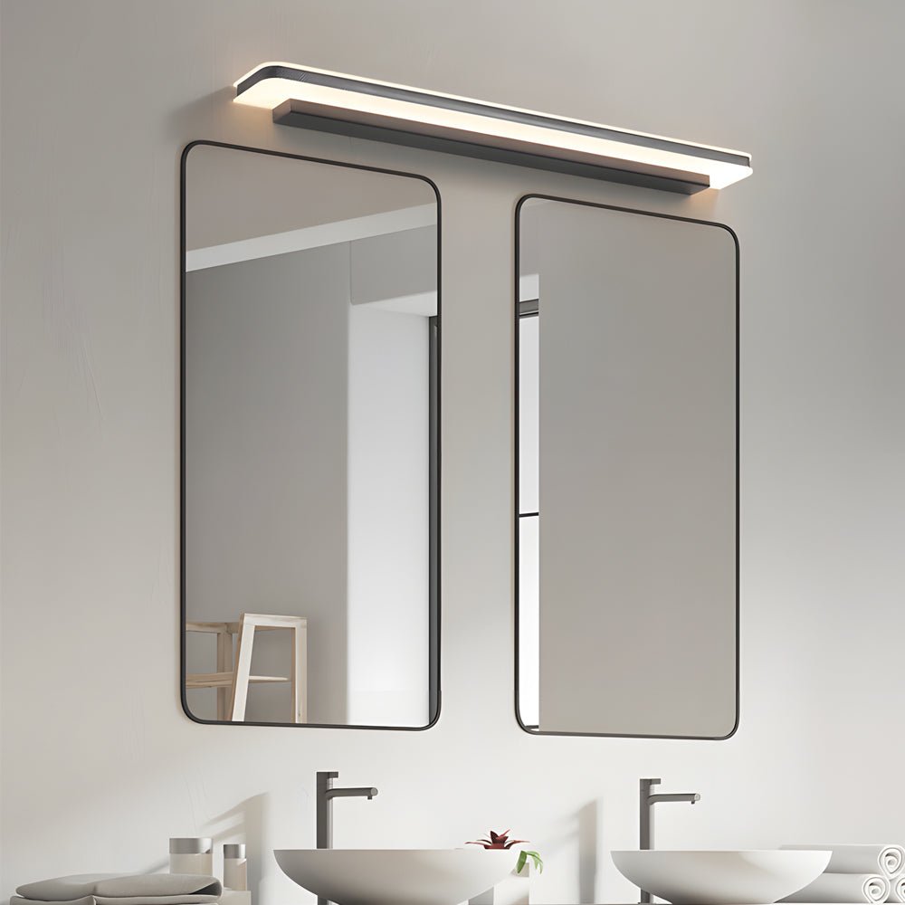 Linear LED Vanity Light Bar — Matte Black, Acrylic, Three-Step Dimming, 15.74"–39.37"