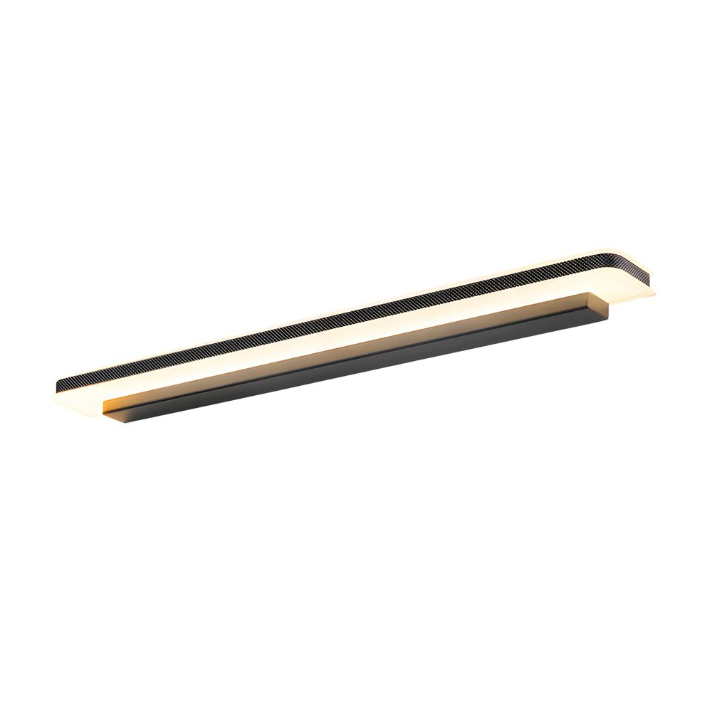 Linear LED Vanity Light Bar — Matte Black, Acrylic, Three-Step Dimming, 15.74"–39.37"