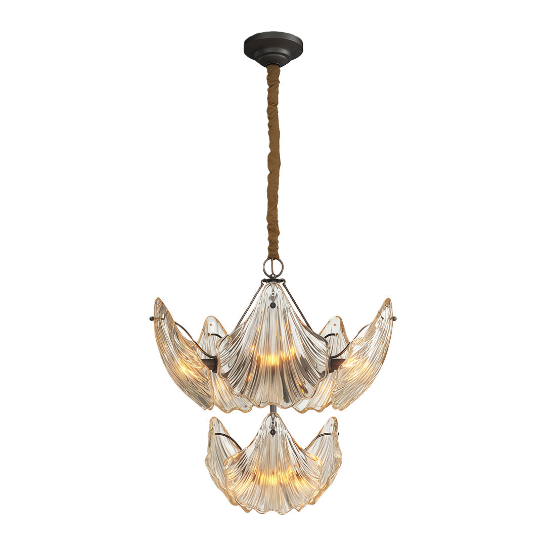 Copper and Glass Large Chandelier — Modern, E14, 8-Head or 20-Head, Black / Chrome / Copper Finish