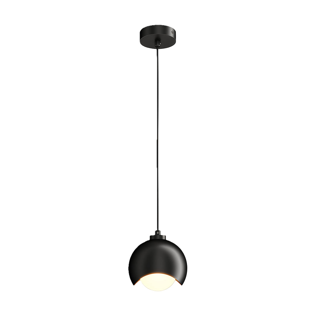 Minimalist Glass Pendant — Brass Frame, Transparent Glass Shade, G9, 1-Light