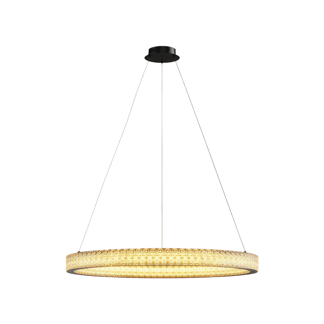 Circular Ring Chandelier — Full Copper, Dimmable LED, 50W–220W, Multiple Sizes