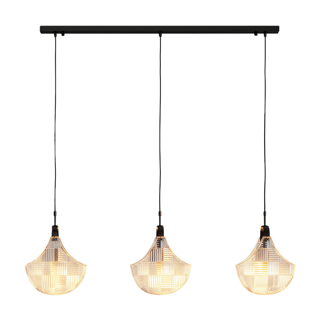 Shell Chandelier — Seashell Glass Shades, Full Copper Frame, G9, 3/7/9/16-Light, Copper / Chrome / Black