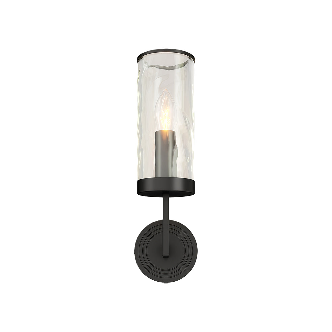Minimalist Copper Wall Sconce — Transparent Glass Shade, E14, Hardwired, 4.72" × 15.35"