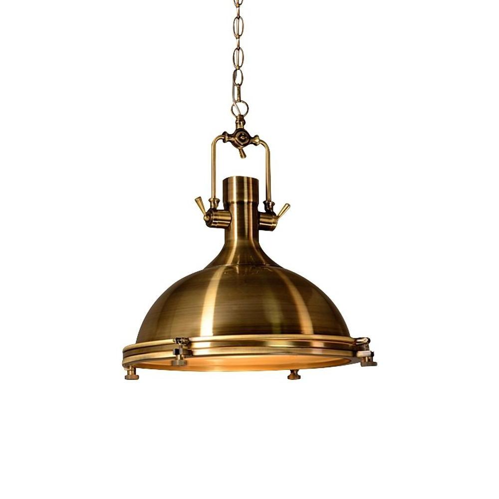 Industrial Vintage Lantern Pendant Chandelier — Metal, E26/E27 LED, 16" Dia., Adjustable 39" Chain, 3000K