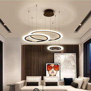 Artistic Circles LED Chandelier — Metal and Acrylic, 31" Diameter, Dimmable, Adjustable Cord
