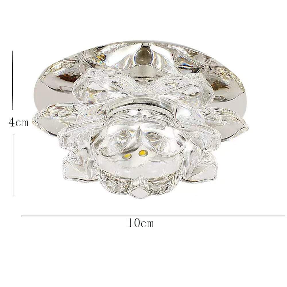 Flower Flush-Mount LED Ceiling Light — Electroplated Glass, Multi-Color RGB / Warm / Cool White, 4" Diameter
