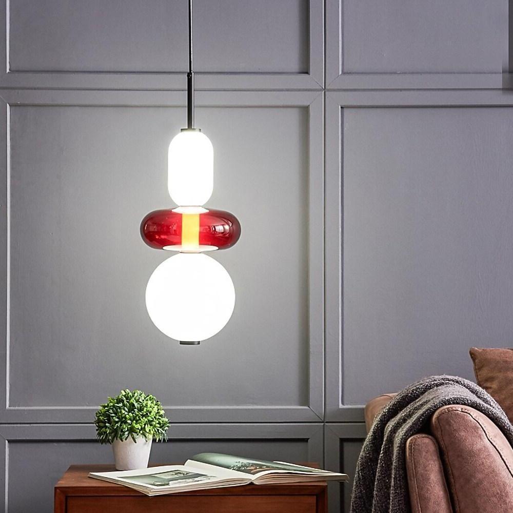 Stained Glass Mini Pendant Light — Metal, 1-Light LED, 4000K, 71" Adjustable Cord