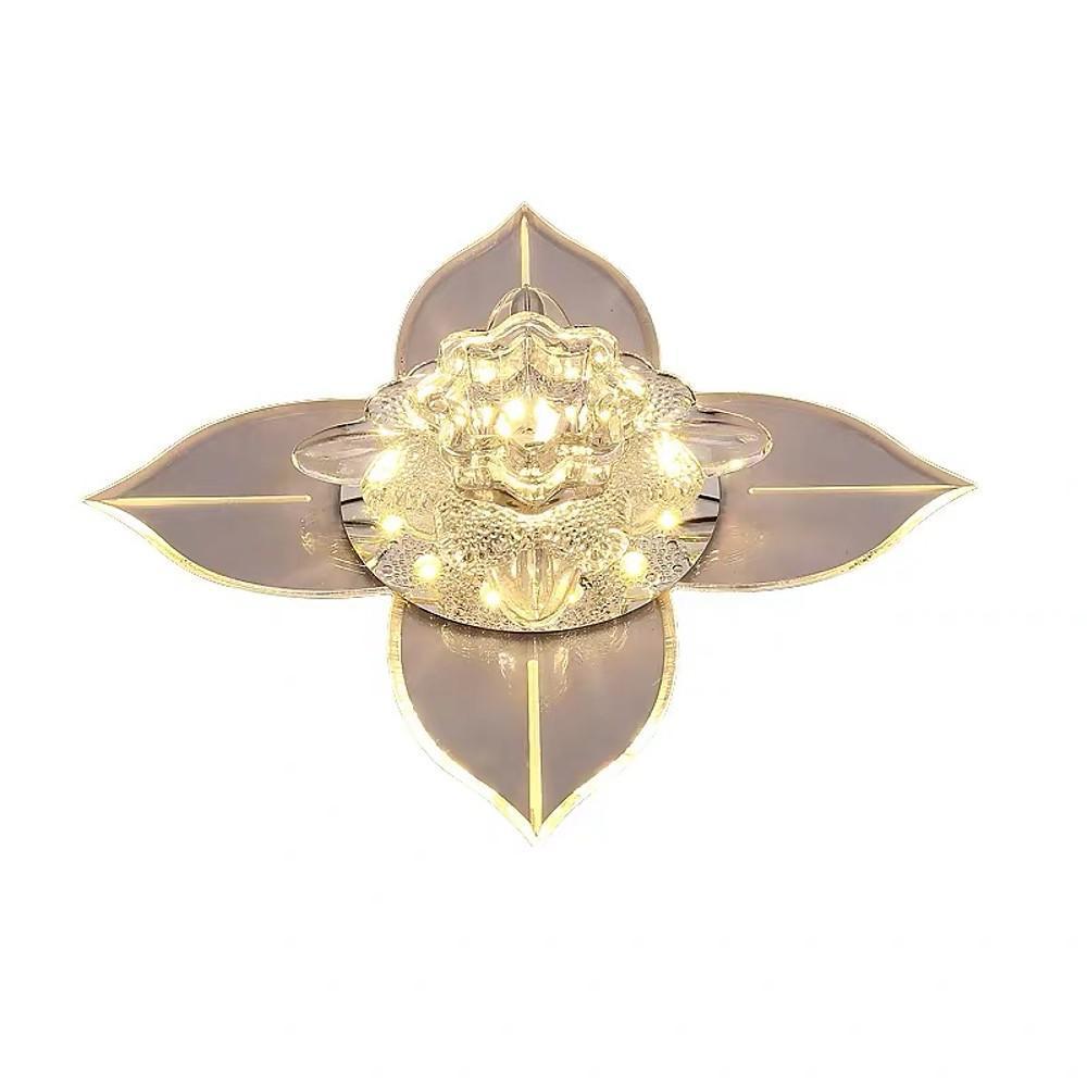 4-Pointed Star Crystal Flush-Mount Ceiling Light — Metal, LED 9W, 8" Diameter, Multi-Color