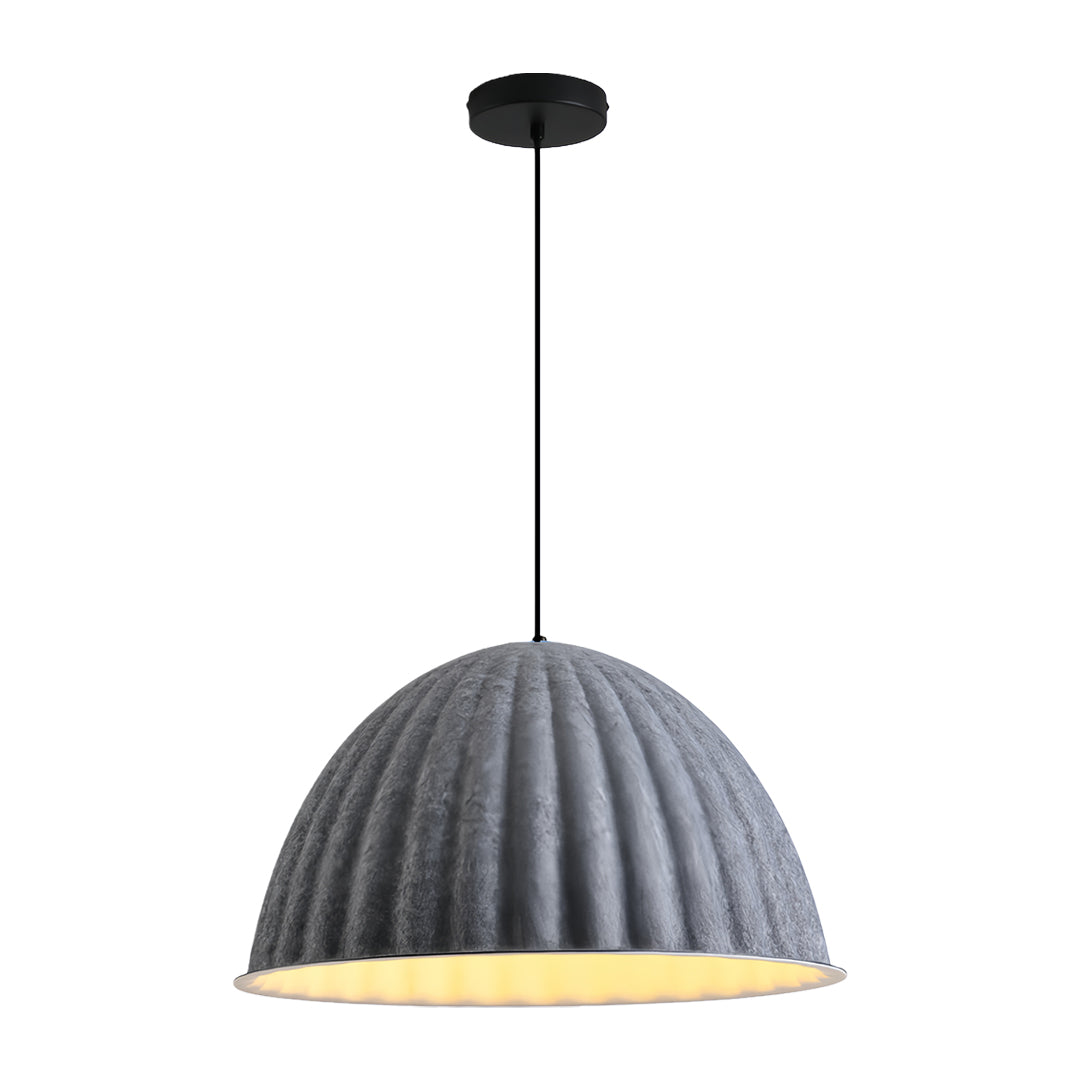 Pumpkin-Shaped Felt Pendant Light — PET Felt, Sound-Absorbing, E27, 14"–30" dia.