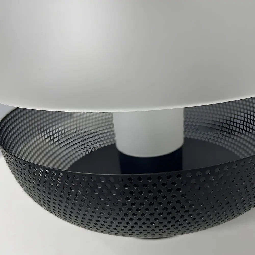 11-Inch LED Table Lamp with Mesh Metal and Frosted Glass Luxe