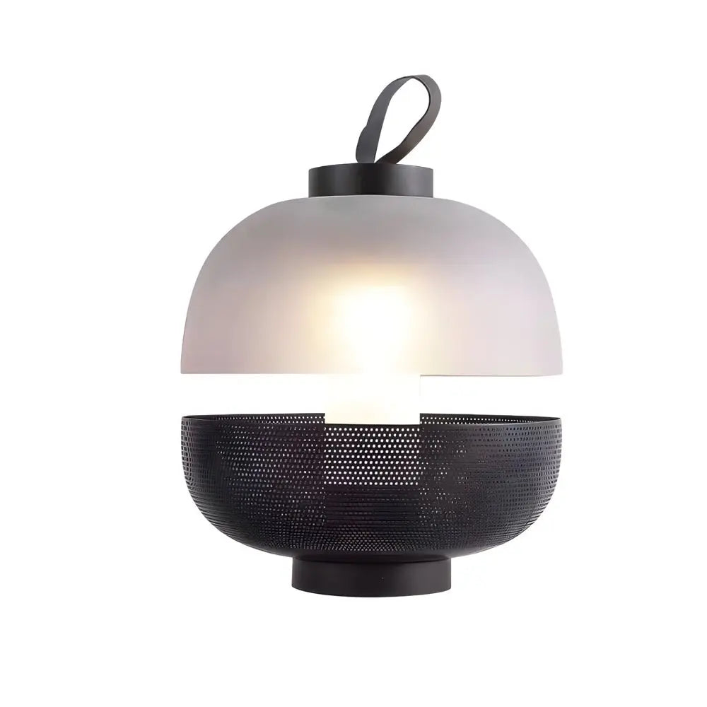 11-Inch LED Table Lamp with Mesh Metal and Frosted Glass Luxe