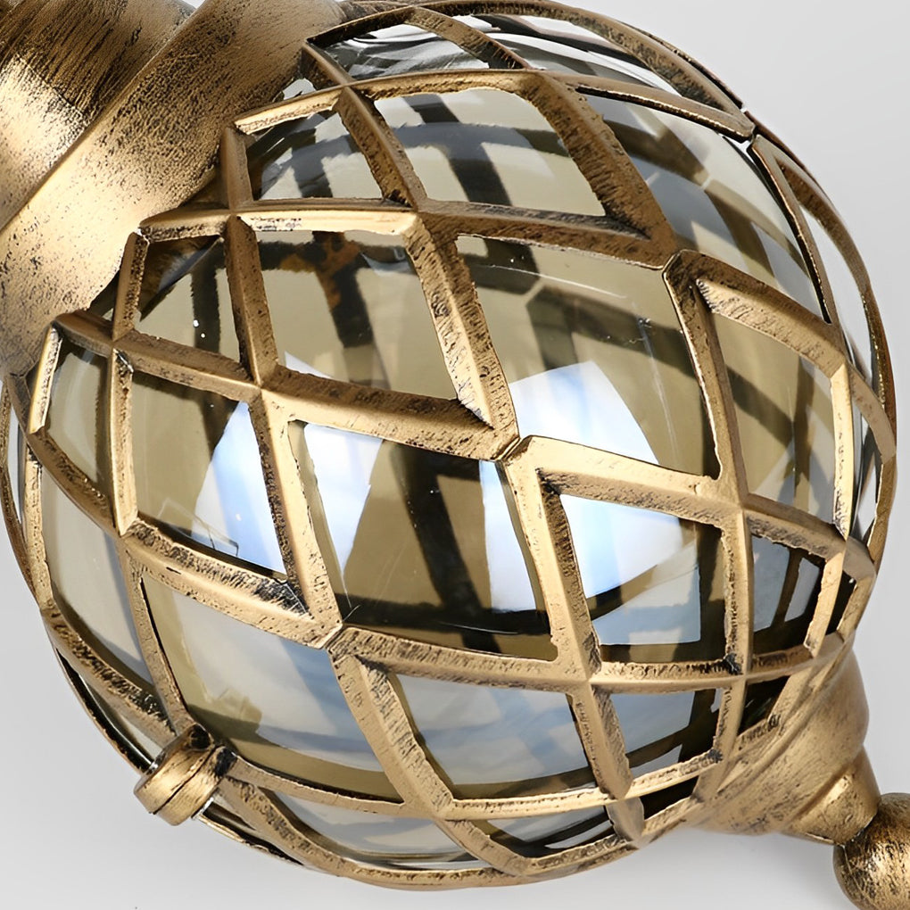 Globe Outdoor Hanging Pendant — Aluminum and Glass, E27, IP54, Black or Antique Copper