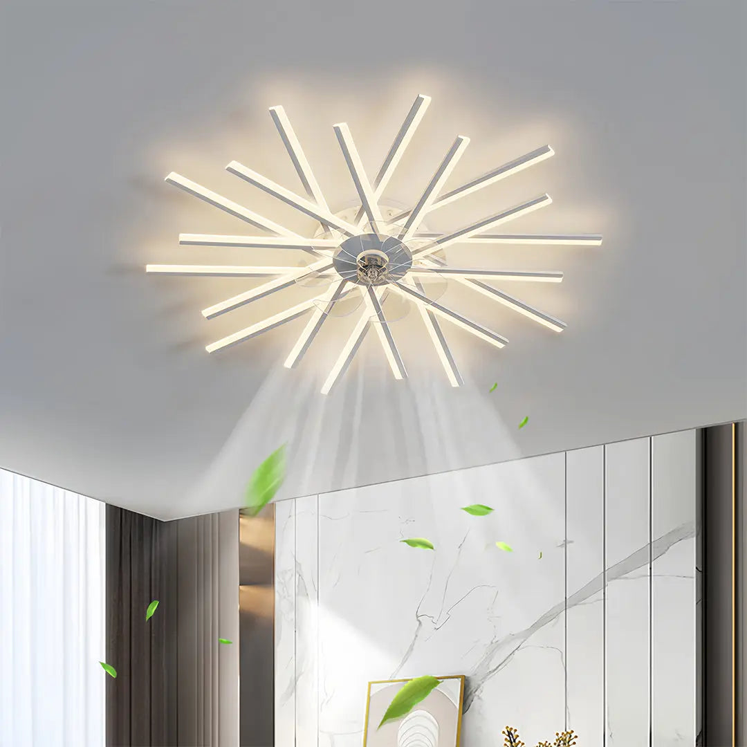 Industrial Metal Ceiling Fan with Light - Iron Body Design Luxe