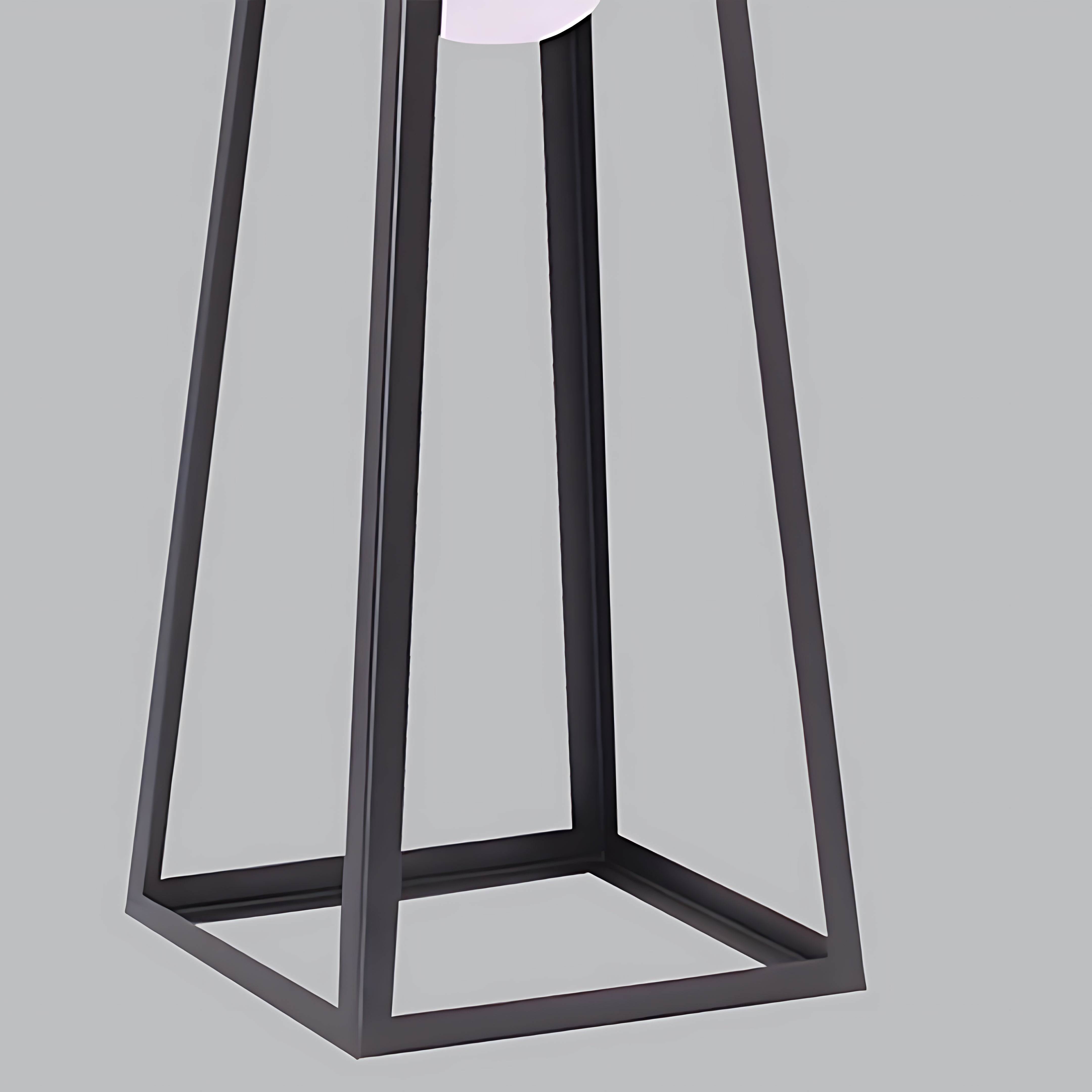 Minimalist Metal Frame Outdoor Floor Lantern — Stainless Steel & Acrylic, Solar / Hardwired, 3000K LED, IP65, 5W
