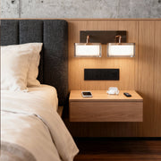 Minimalist Metal LED Wall Art Sconce — Gold Aluminum, Crystal, 3-Step Dimming, Single or Double Head, 10W/20W