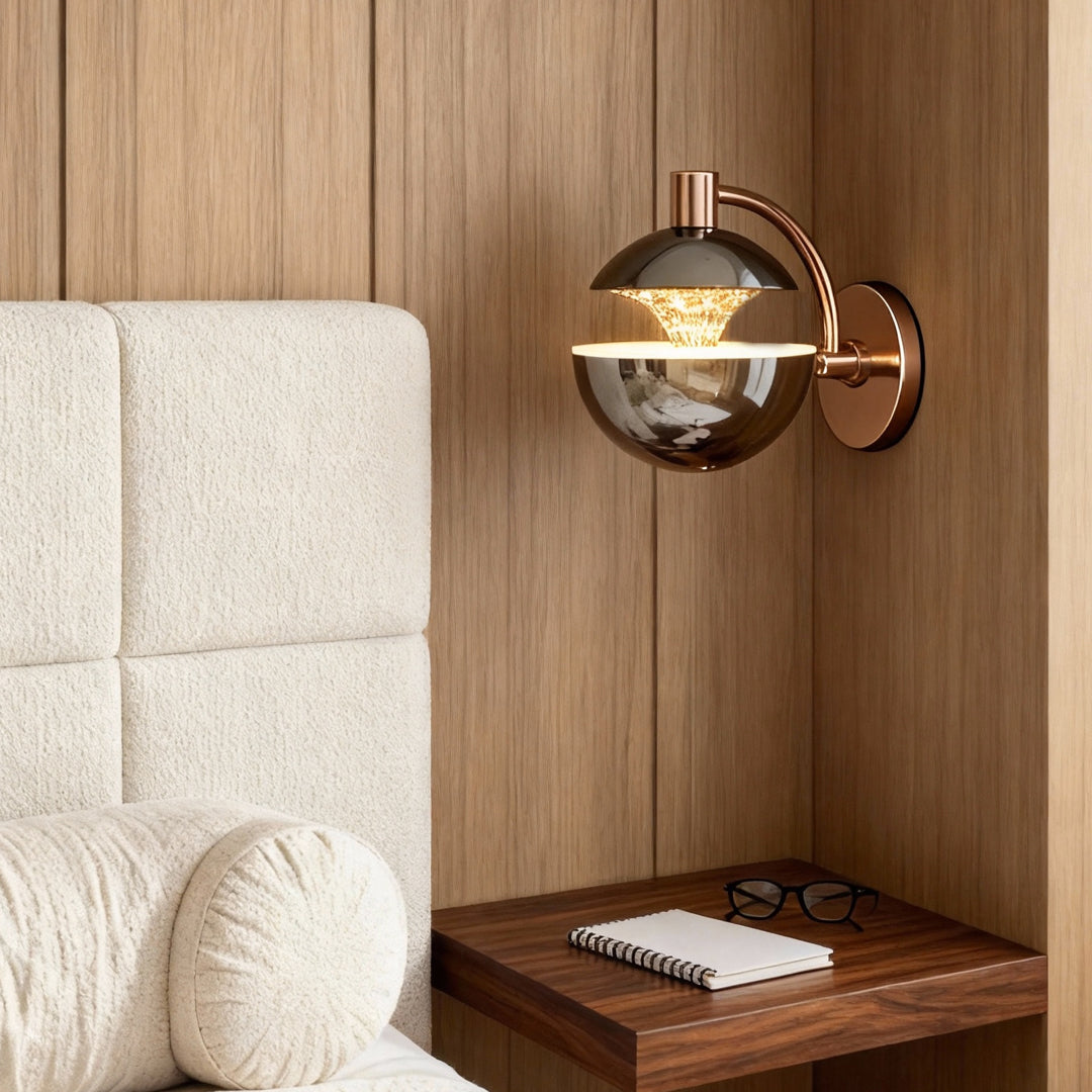 Minimalist Geometric Metal Wall Sconce — Acrylic Shade, Three-Step Dimming (3000K/4500K/6000K), Black or Gold