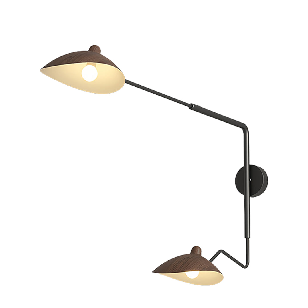 Vintage Swing-Arm Wall Sconce — Iron, E27 LED, 3-Step Dimming, 360° Rotatable, 1- or 2-Light, 4 Sizes