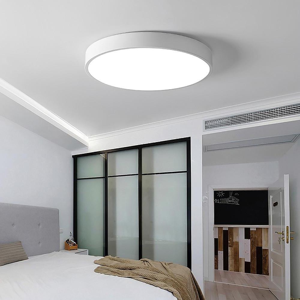 Circular LED Flush-Mount Ceiling Light — 16", 24W, 3-Step Dimming, Remote, Multi-Color Options