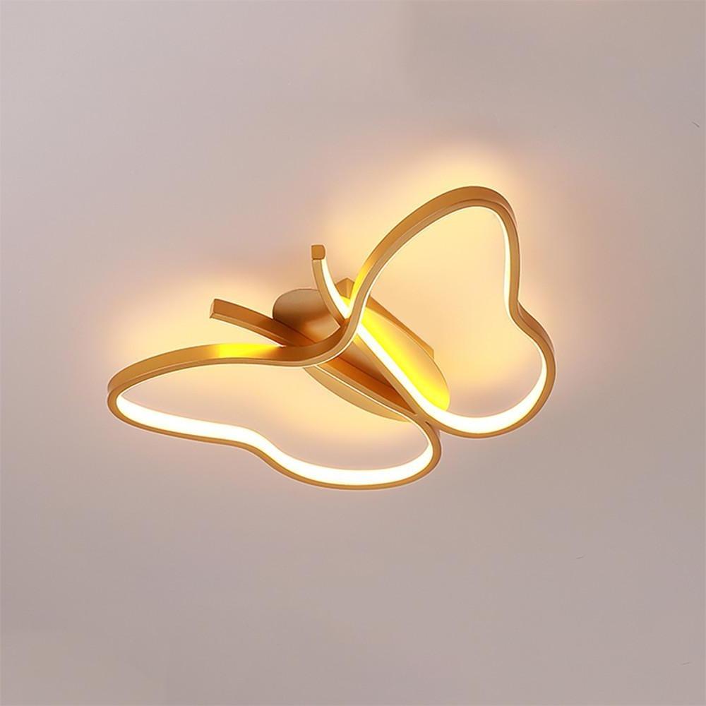 Butterfly LED Flush-Mount Ceiling Light — Metal and PVC, 30W, 3000K / 6000K, 20" × 14"