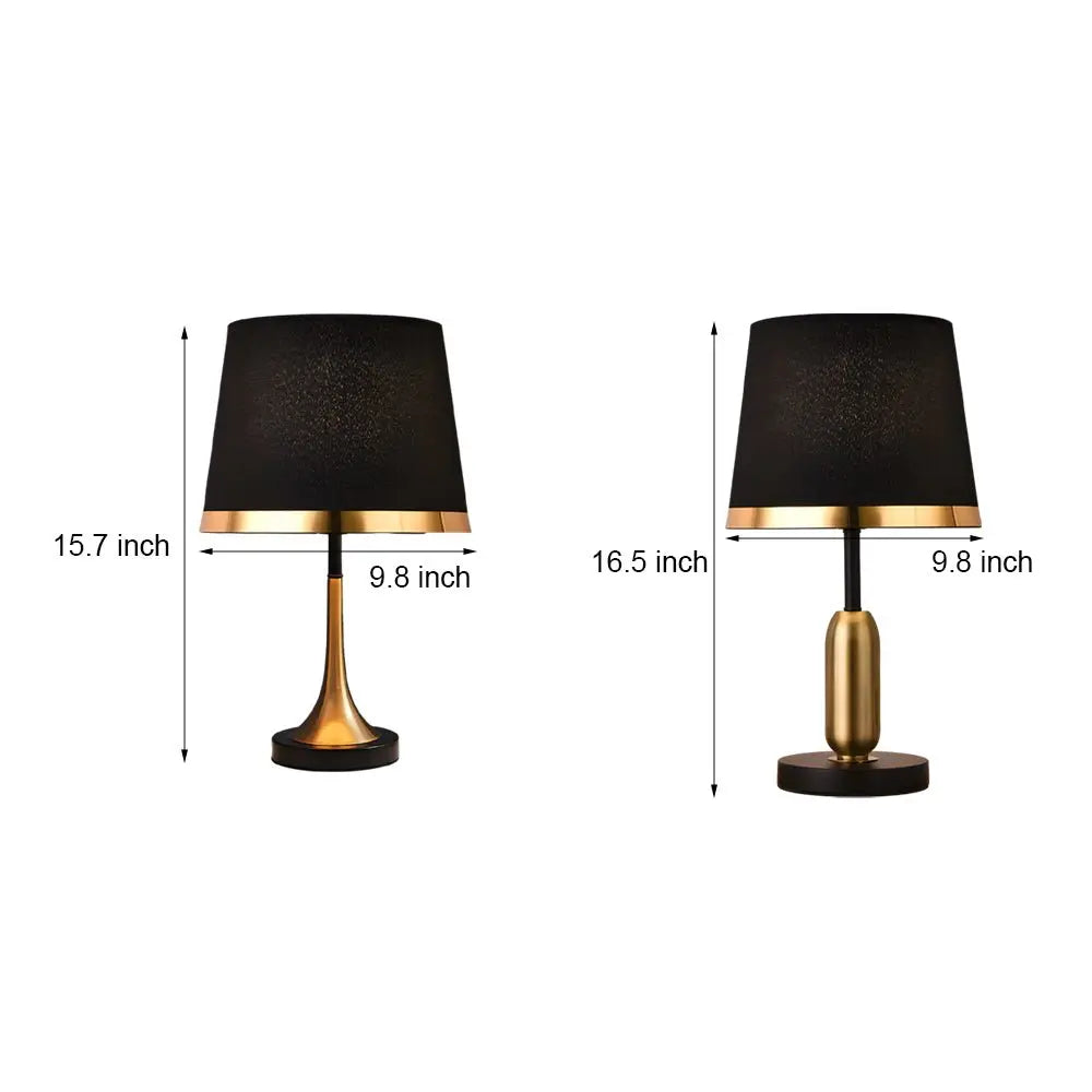 Mid-Century Modern Brass Table Lamp in Vintage White and Black Luxe