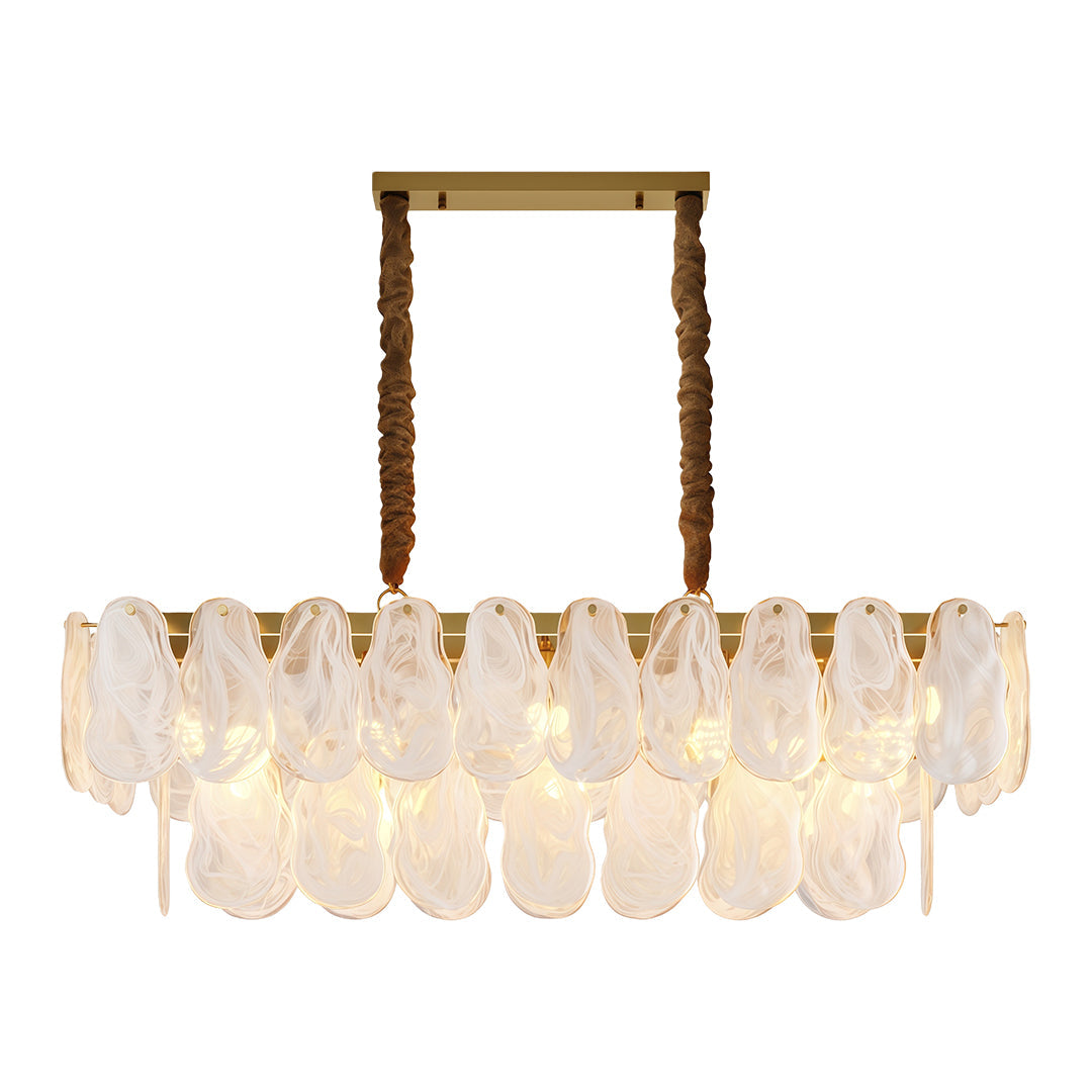 Mid-Century Modern Chandelier — Full-Copper Frame, Transparent Glass, E14, Multiple Sizes