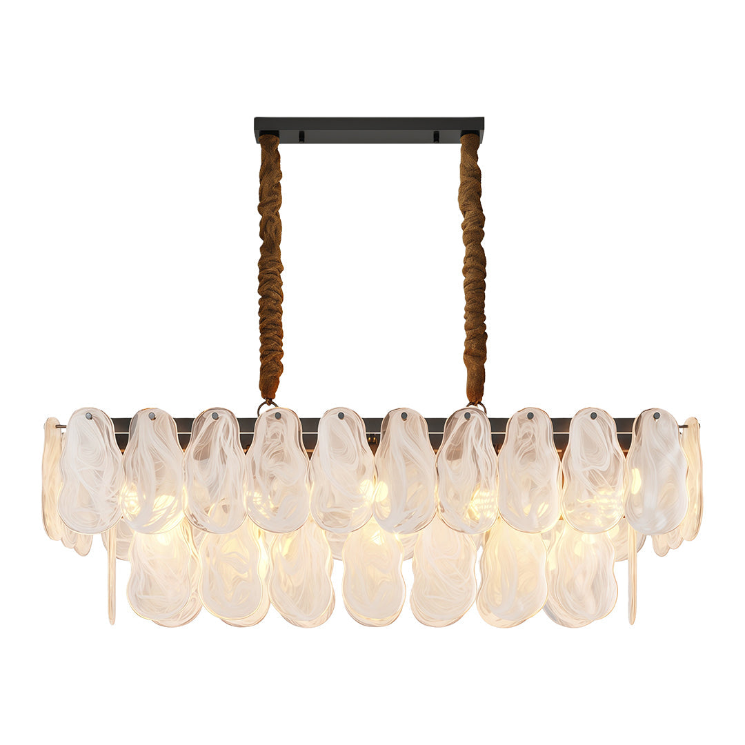 Mid-Century Modern Chandelier — Full-Copper Frame, Transparent Glass, E14, Multiple Sizes