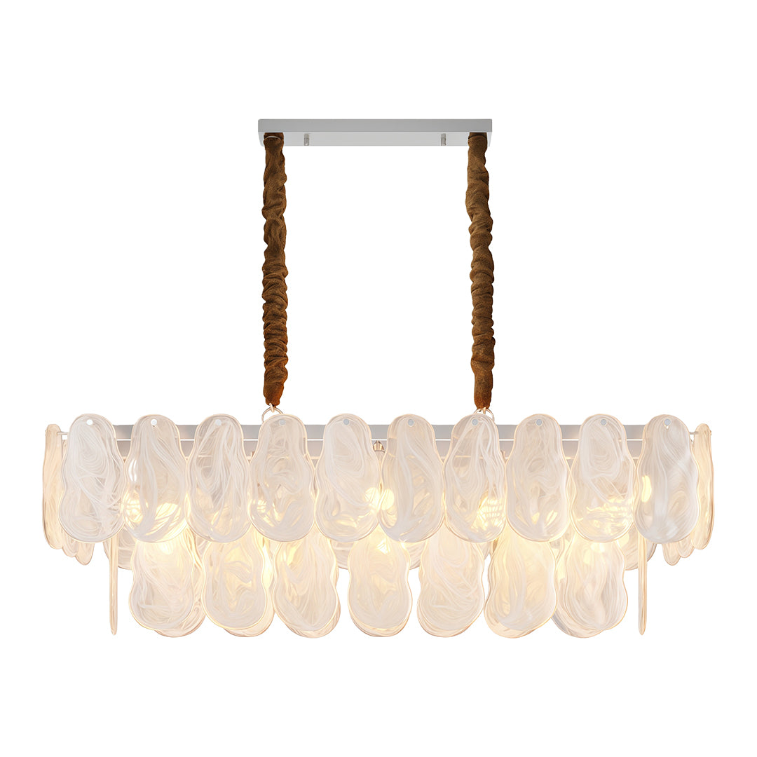 Mid-Century Modern Chandelier — Full-Copper Frame, Transparent Glass, E14, Multiple Sizes