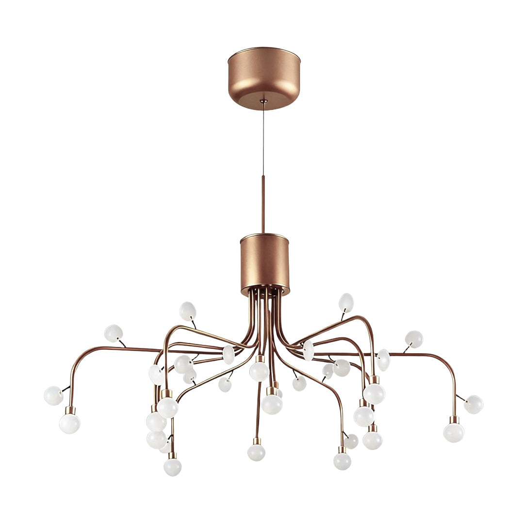 Modern Retro Chandelier — Iron and Aluminum, White Acrylic, 4000K LED, 47.2" Adjustable Chain, Black / White / Gold