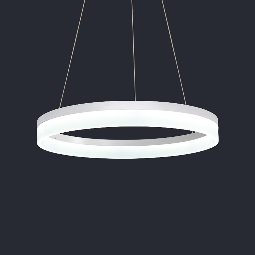 Thick Circle Acrylic Ring Chandelier — Modern LED, 36W Dimmable, 3000K–6000K, 24" Diameter, Remote Control