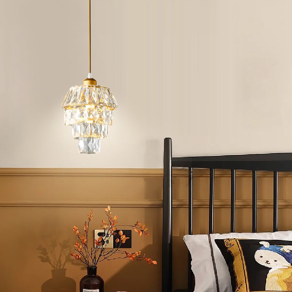 mini crystal pendant light 1 light small design