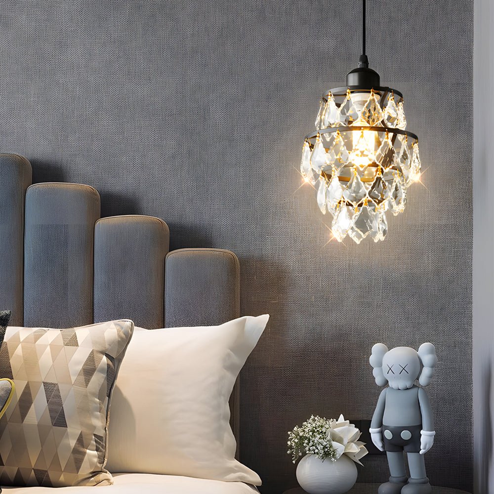 mini crystal pendant light 1 light small design